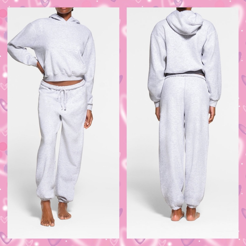 Skims Cotton Fleece Jogger Light Heather Grey
